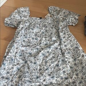 J. Crew Kids Dress with Blue and White Floral Design